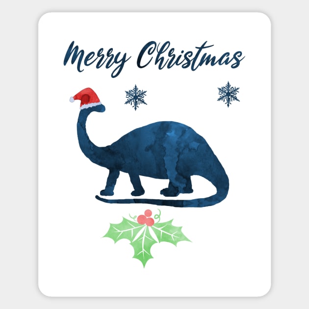 Christmas Dinosaur Brontosaurus Sticker by TheJollyMarten